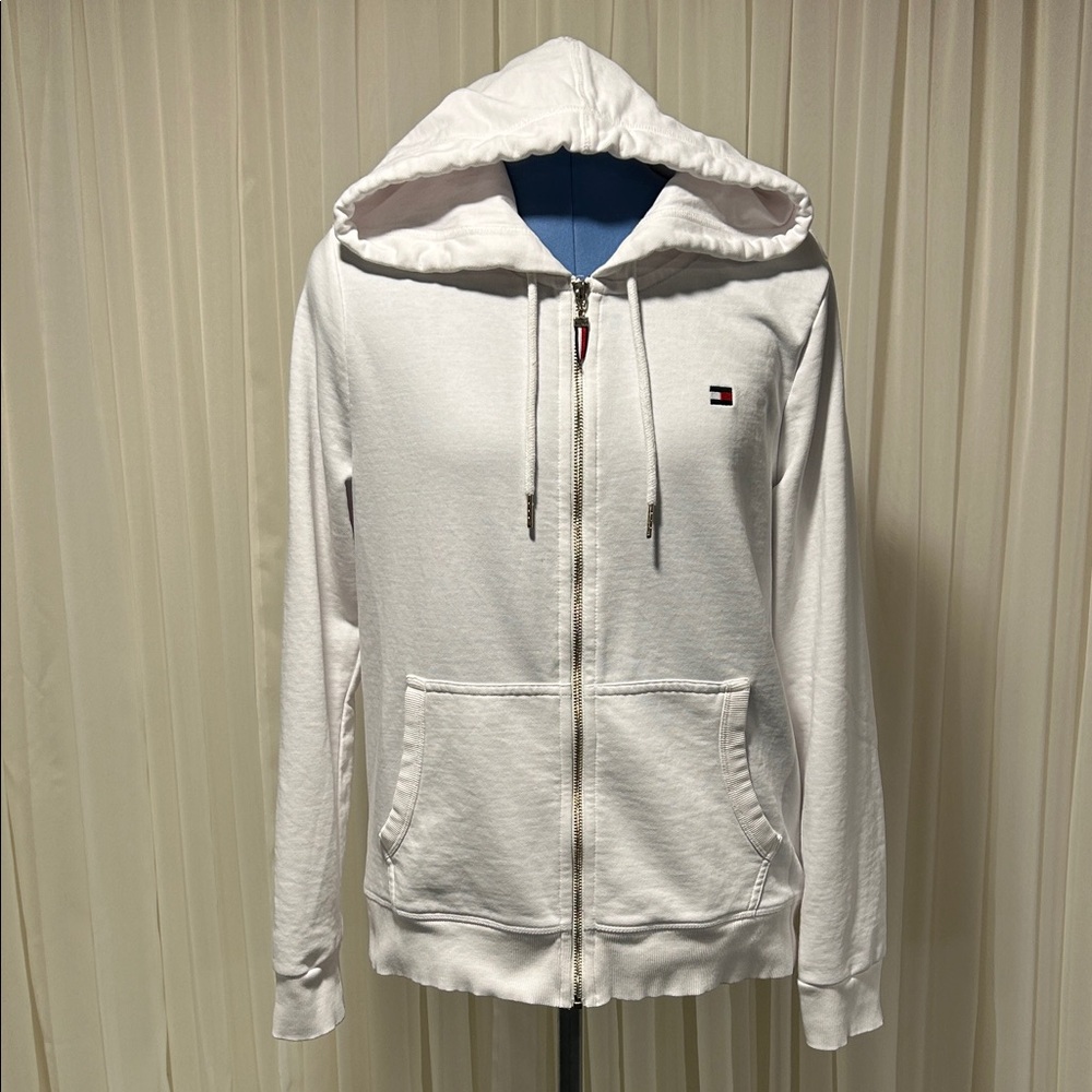 Tommy Hilfiger White Zip-Up Hoodie